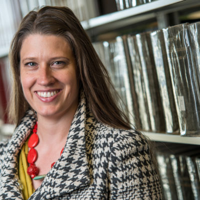 Attorney in front of books