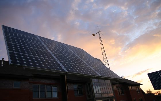 Solar panels at ELLC residence hall