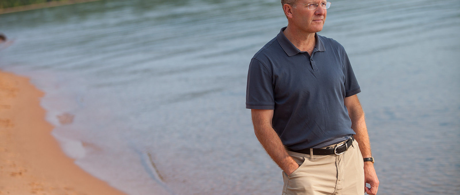 Peter Annin on beach
