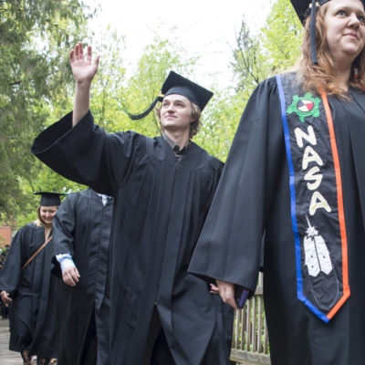 Student at commencement.