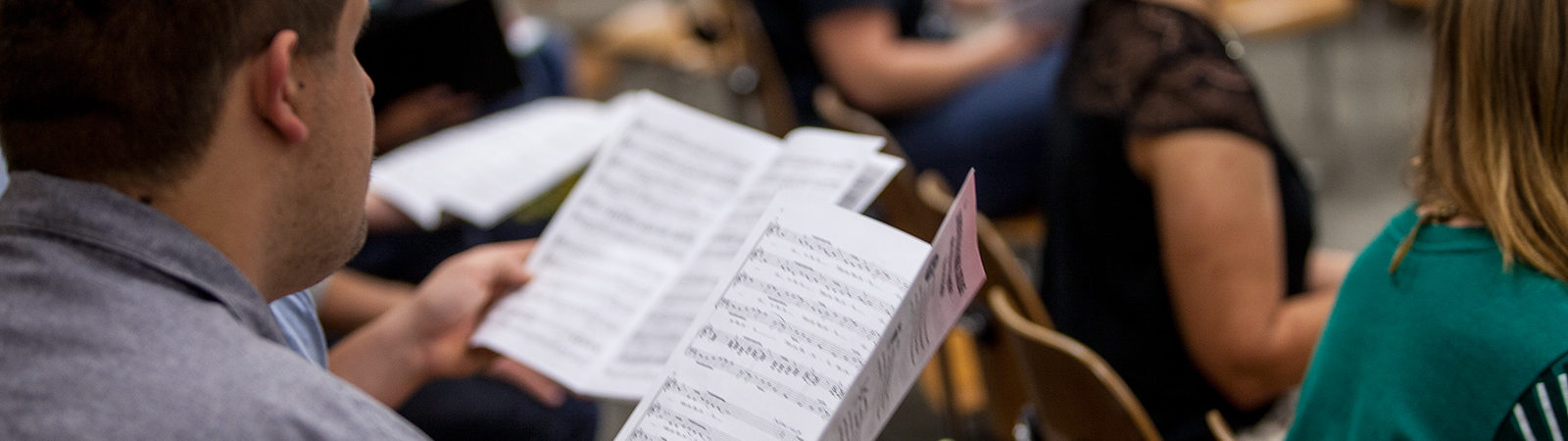 Northland College choir at practice