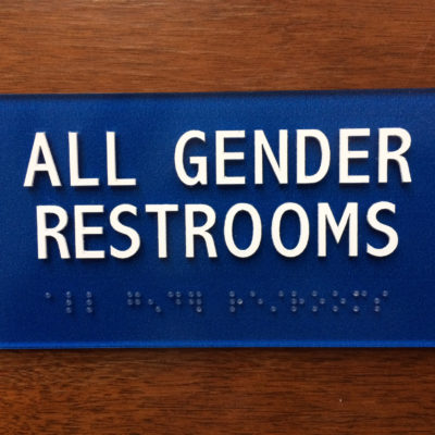 all gender restrooms sign