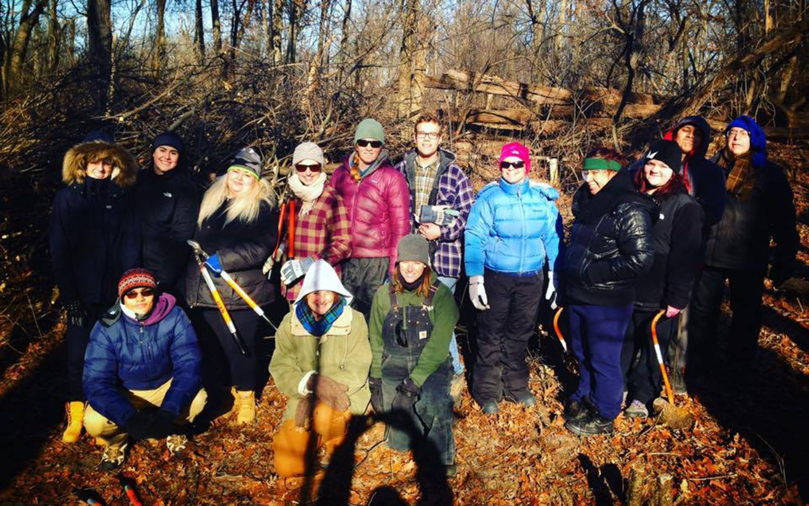 Group of people gathered at restoration day