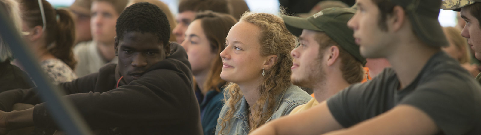Northland College students listen to a speaker at the Convocation