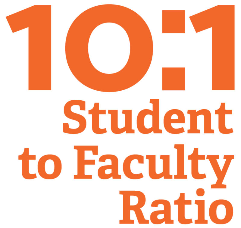 10:1 student to faculty ratio infographic