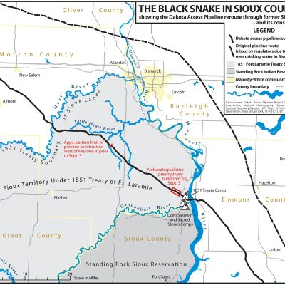 DAPL map, made by Carl Sacks, Northland College alum