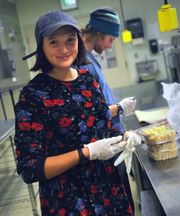 Northland College student Jenise Swartley in food lab