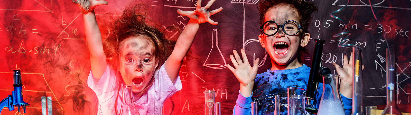 two kids in chemistry lab
