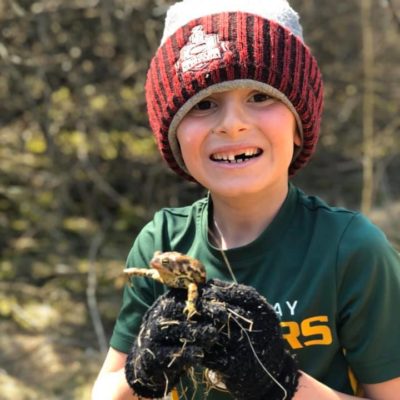 Boy with frog