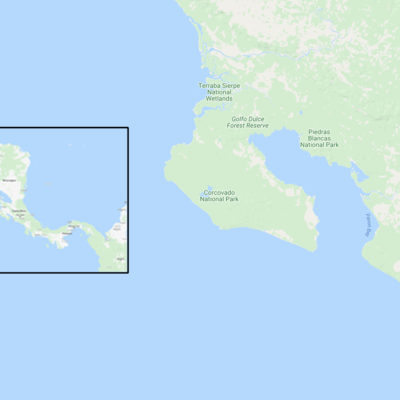 A map of the Osa Peninsula in Costa Rica