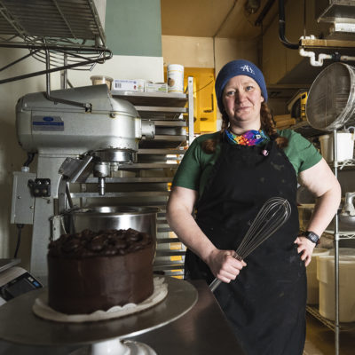 Northland College alum Kealy White at work at bakery.