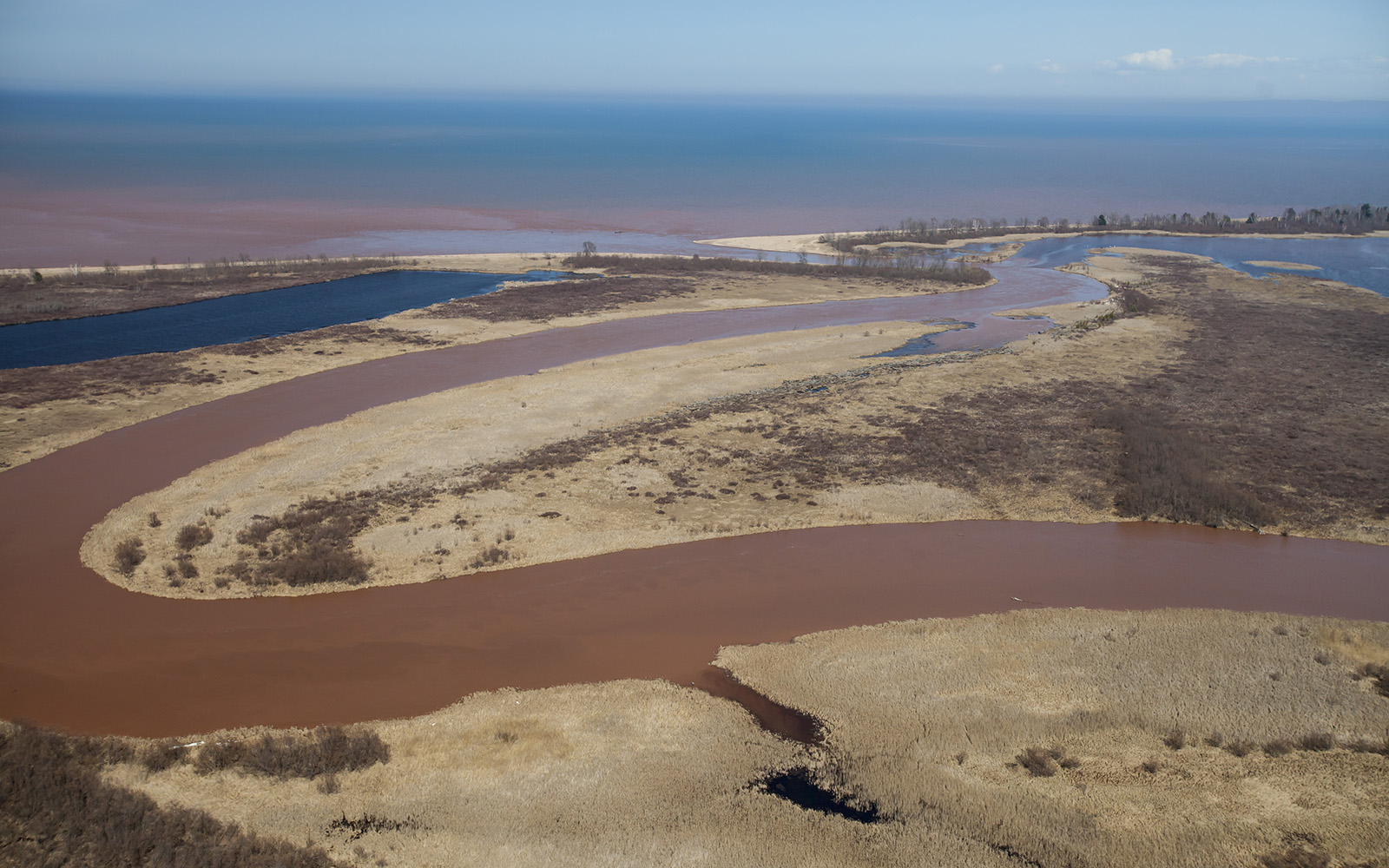 The Bad River makes one last turn through the Kakagon-Bad River Sloughs on its way to Lake Superior