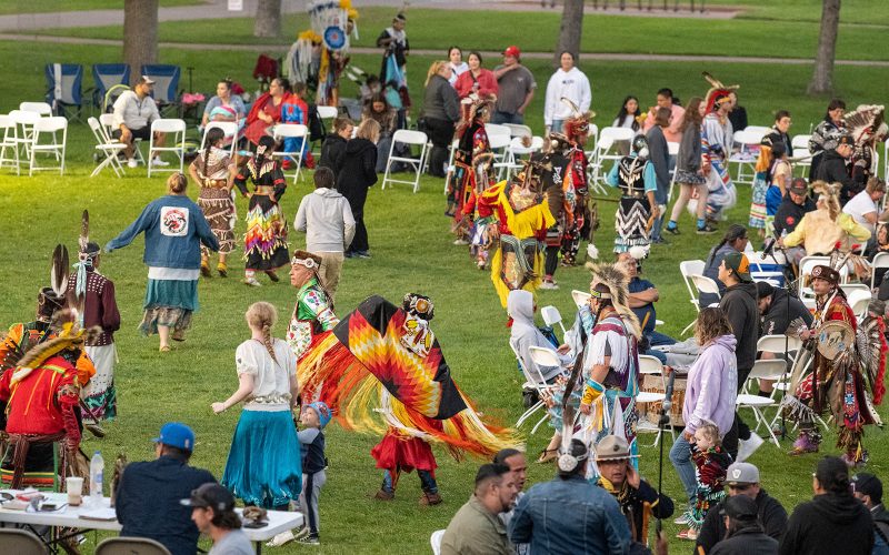 Crowd at the Annual Northland College Powwow on the Campus Mall