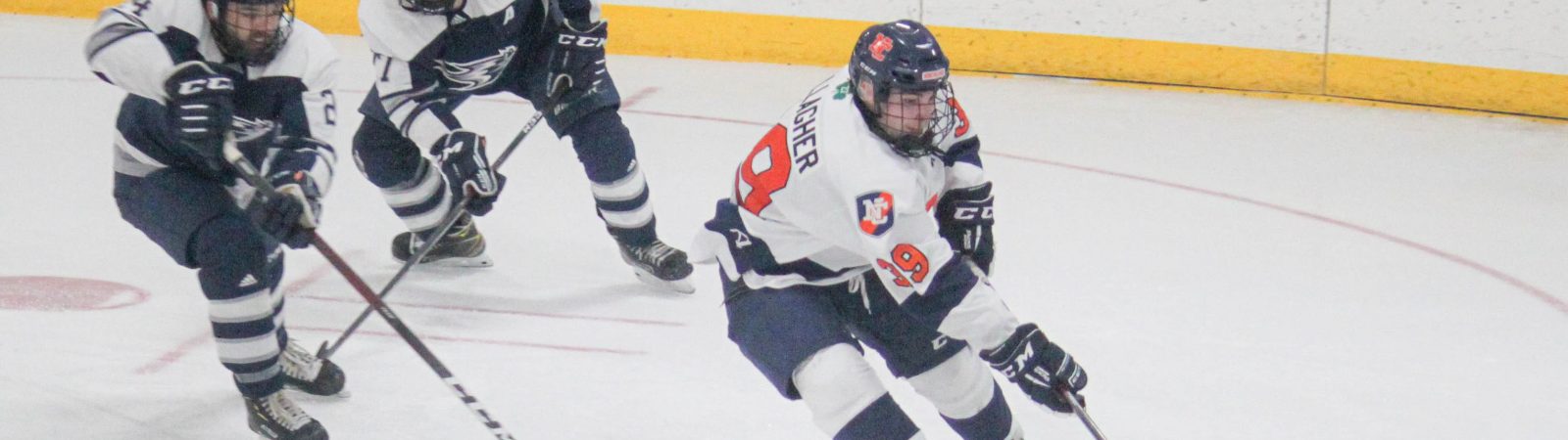 hockey player skating with the puck