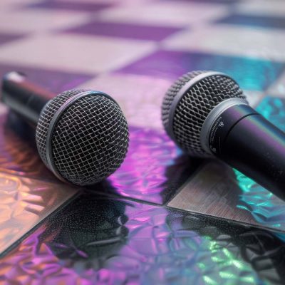 Two microphones on a grid
