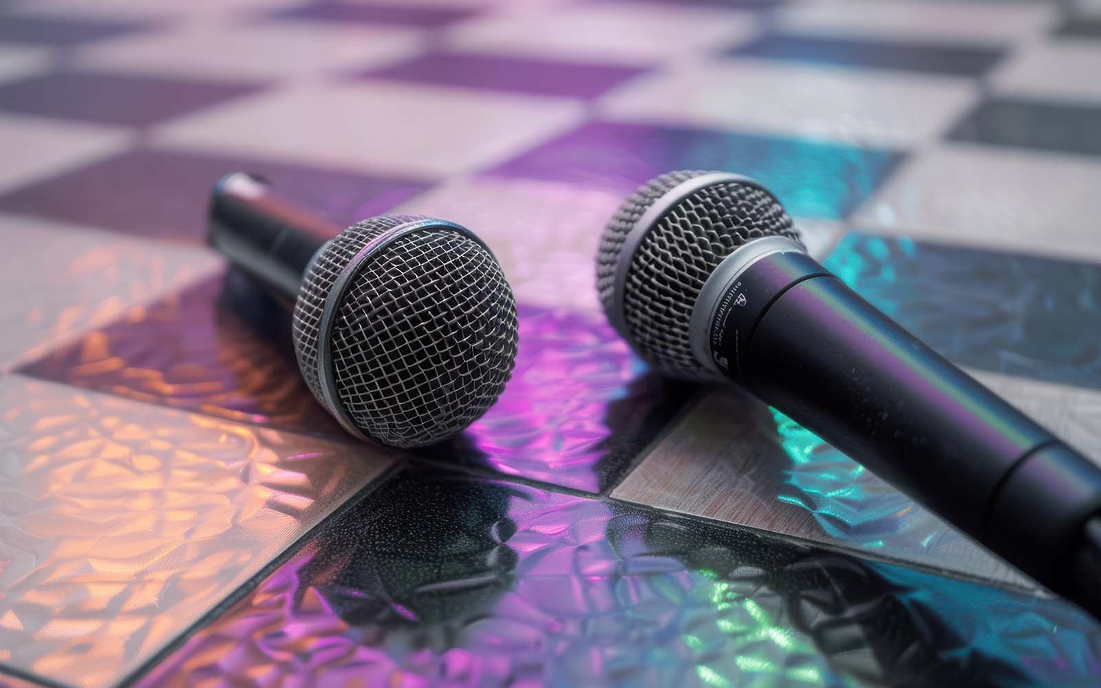 Two microphones on a grid